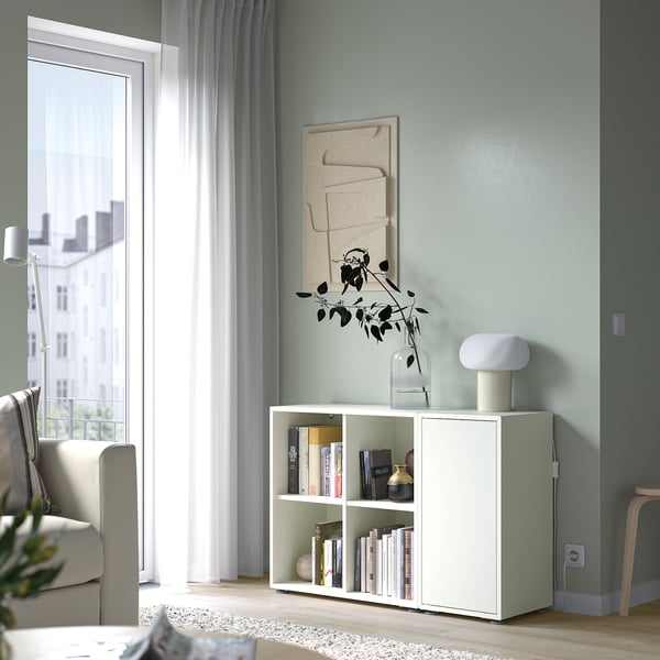 EKET Combinazione di mobili con piedini, bianco, 105x35x72 cm