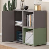 EKET Combinazione di mobili con piedini, grigio scuro grigio scuro/grigio-verde, 70x35x72 cm