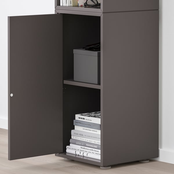 EKET Combinazione di mobili con piedini, grigio scuro, 35x35x107 cm