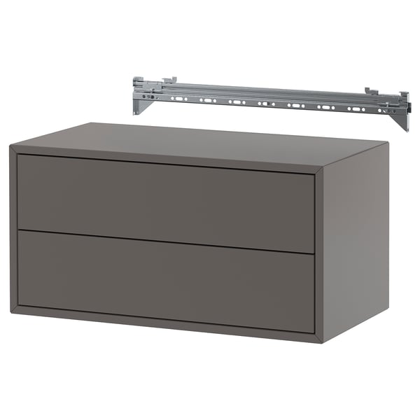 EKET Combinazione di mobili da parete, con 2 cassetti/grigio scuro, 70x35x35 cm