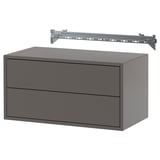 EKET Combinazione di mobili da parete, con 2 cassetti/grigio scuro, 70x35x35 cm