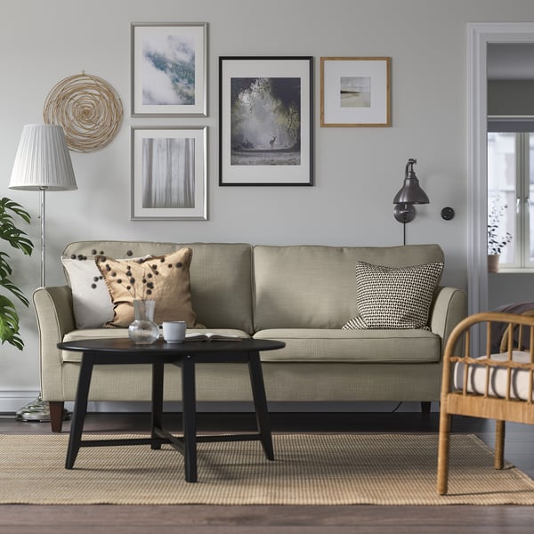 EKHOLMA Divano a 3 posti, Hemmesta grigio-beige