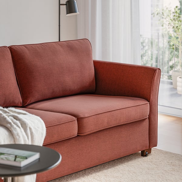 EKHOLMA Divano letto a 2 posti, Kilanda marrone-rosso