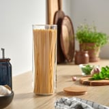 EKLATANT Contenitore con coperchio, vetro trasparente/bambù, 1.8 l