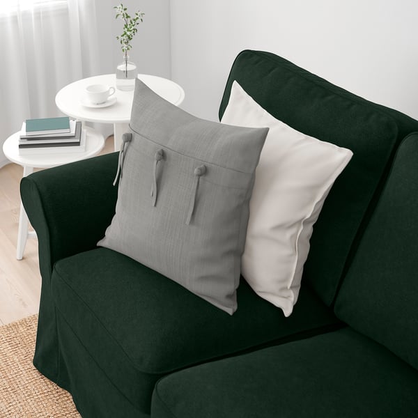 EKTORP Divano a 3 posti, con chaise-longue/Tallmyra verde scuro