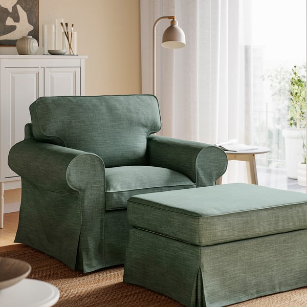 EKTORP Poltrona, Hemmesta grigio-verde