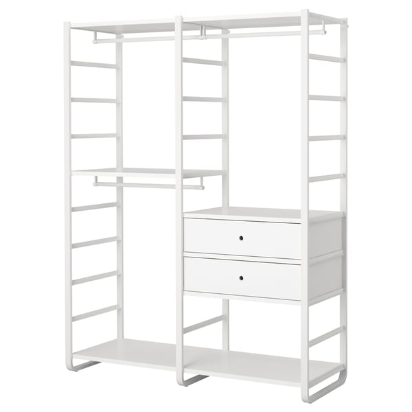 ELVARLI Combinazione di guardaroba, bianco, 165x55x216 cm