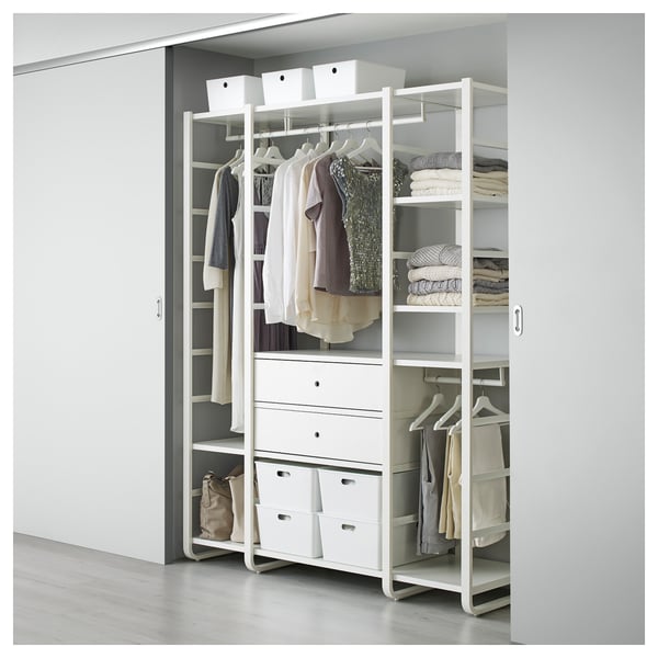 ELVARLI Combinazione di guardaroba, bianco, 165x55x216 cm