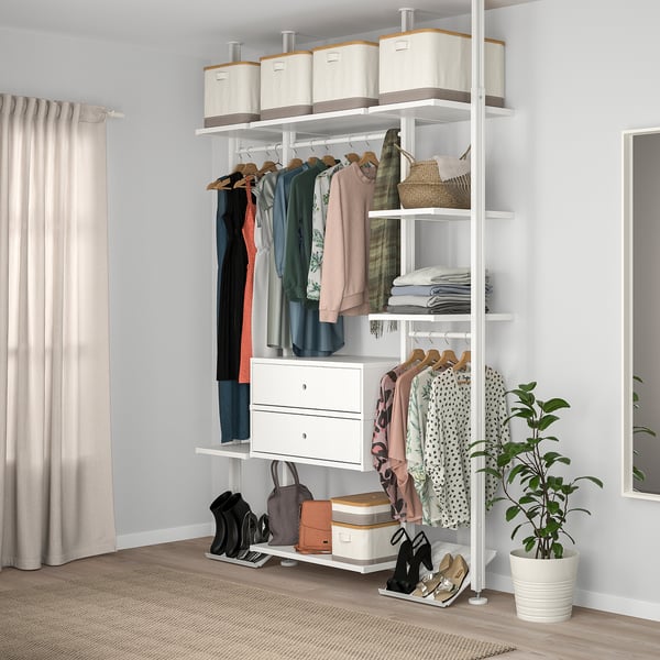 ELVARLI Combinazione di guardaroba, bianco, 178x51x222-350 cm