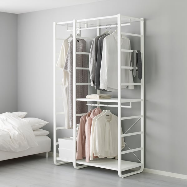 ELVARLI Combinazione di guardaroba, bianco, 125x55x216 cm