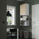 ENHET Combinazione di mobili, bianco/effetto rovere, 60x32x150 cm