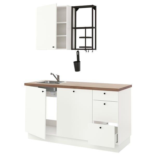 ENHET Cucina, antracite/bianco, 163x63.5x222 cm