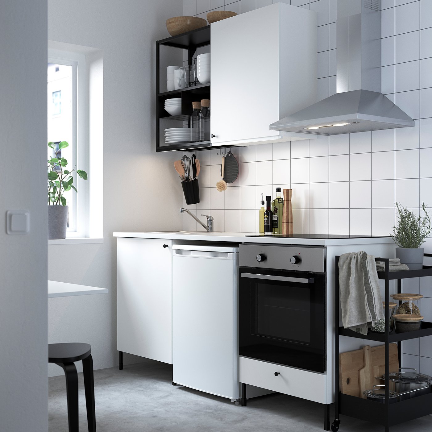 ENHET Cucina, antracite/bianco, 183x63.5x222 cm - IKEA Svizzera