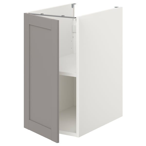 ENHET Mobile base con ripiano/anta, bianco/grigio cornice, 40x62x75 cm