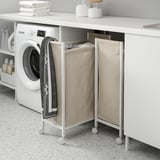 ENHET Sacco per il bucato con rotelle, bianco, 80 l