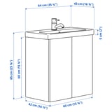 ENHET / TVÄLLEN Mobile lavabo/ante/lavabo/miscelat, bianco, 64x43x65 cm