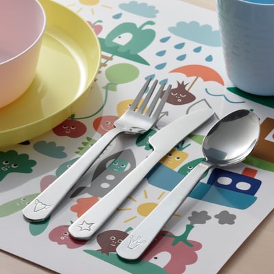FABLER Set di posate, 3 pezzi, inox