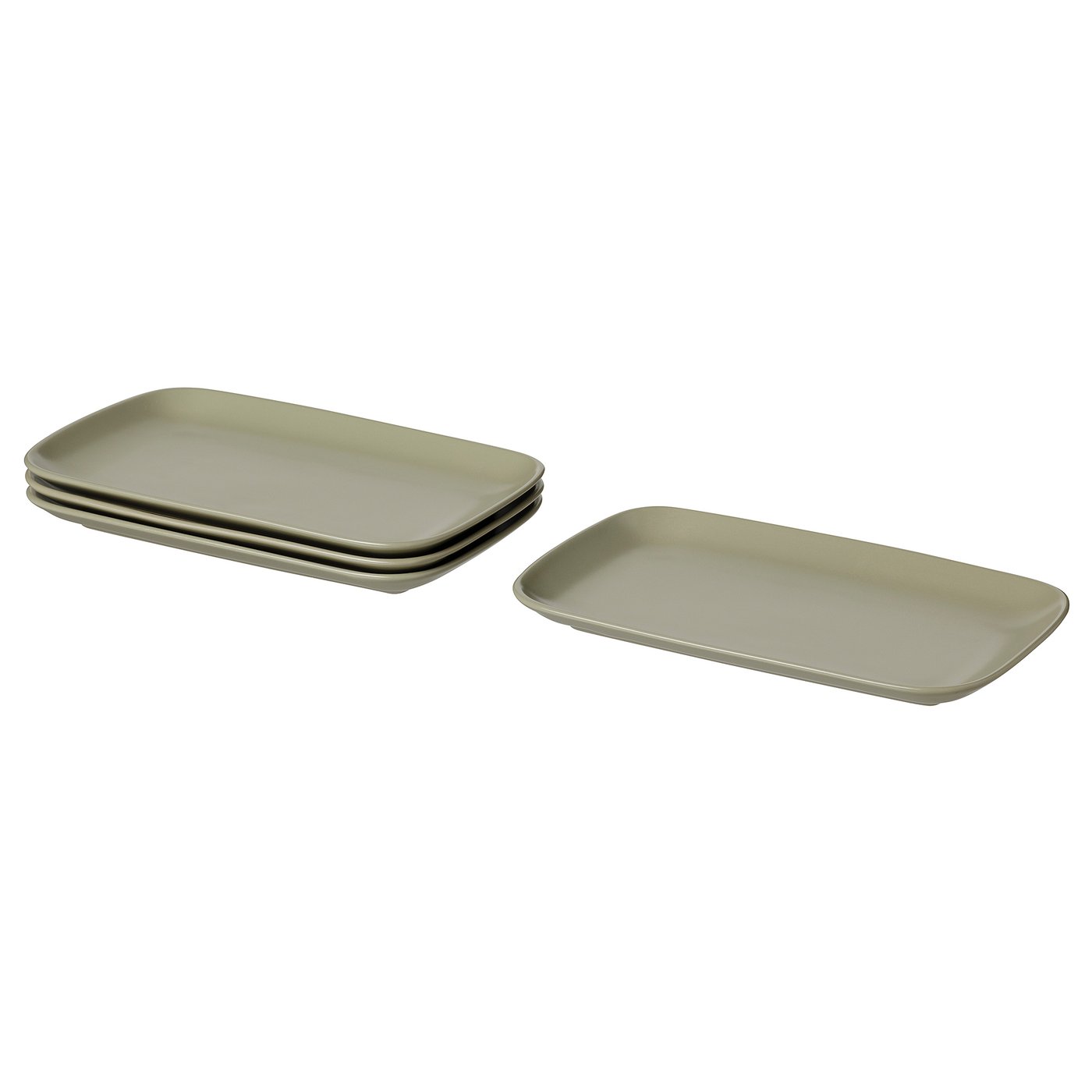FÄRGKLAR Piatto, opaco verde, 30x18 cm - IKEA Svizzera