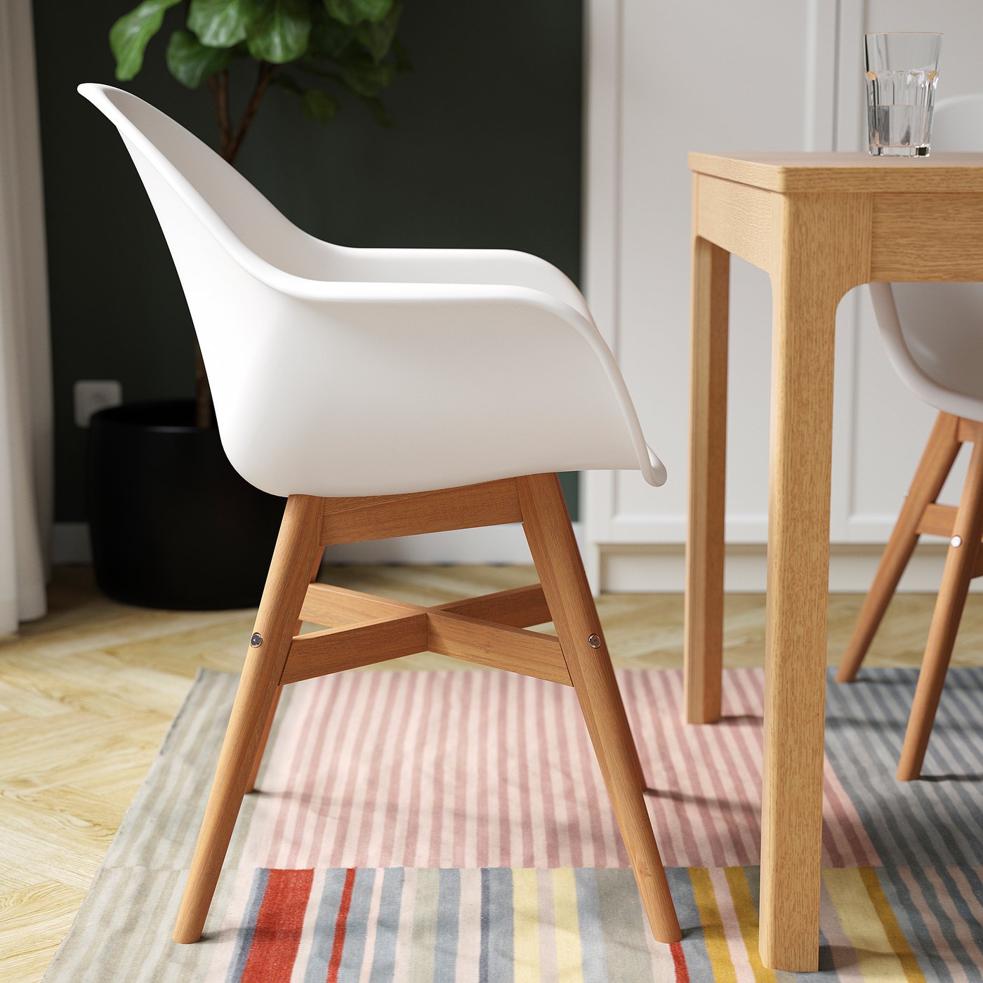 FANBYN Sedia con braccioli, bianco/da interno/esterno - IKEA Svizzera