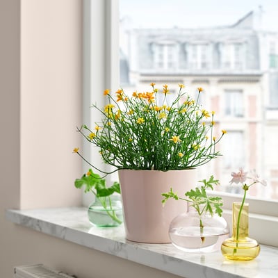 FEJKA Pianta artificiale in vaso, da interno/esterno giallo, 9 cm