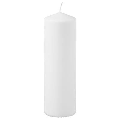 FENOMEN Candela a colonna senza profumo, bianco, 23 cm
