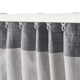 FJÄDERMOTT Tenda, 2 teli, bianco/grigio/con nastro arricciatende, 145x300 cm
