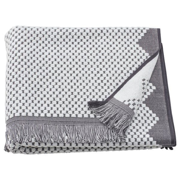 FJÄLLSTARR Asciugamano, bianco/grigio, 70x140 cm