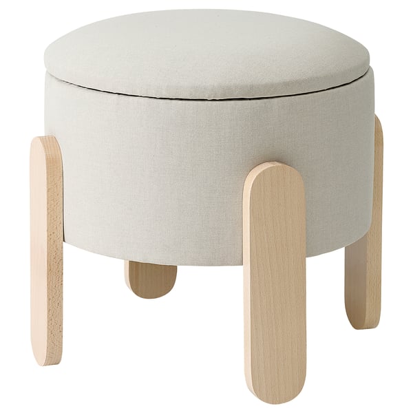 FÖRLUNDA Pouf, con contenitore/Vissle beige