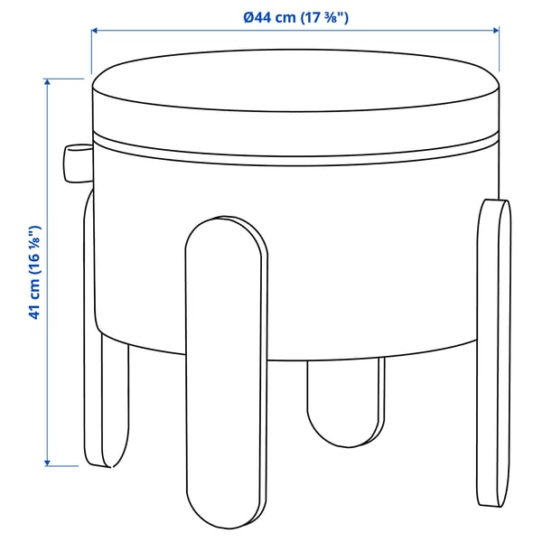 FÖRLUNDA Pouf, con contenitore/Vissle beige