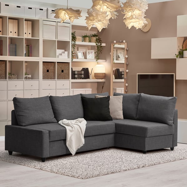 FRIHETEN Cuscino, Skiftebo grigio scuro, 67x47 cm