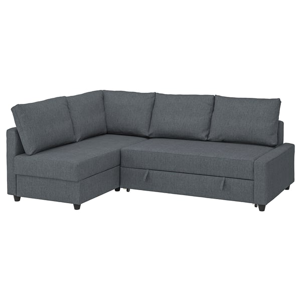 friheten divano letto angolare contenitore con cuscini schienale extra hyllie grigio scuro