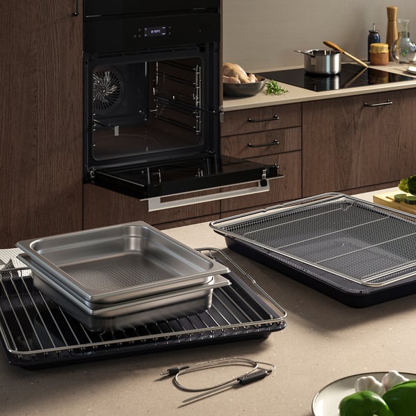 FRILLESBO Forno termoventilato, funzione pieno vapore funzione frittura ad aria/color acciaio inox IKEA 700