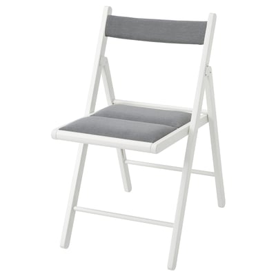 FRÖSVI Sedia pieghevole, bianco/Knisa grigio chiaro
