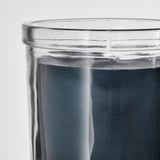 FRUKTSKOG Candela profumata in vetro, Vetiver e geranio/nero-turchese, 40 h