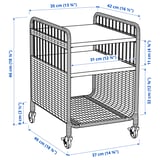 FRYKSÅS Elemento contenitore con rotelle, rattan, 37x53 cm