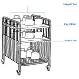 FRYKSÅS Elemento contenitore con rotelle, rattan, 37x53 cm