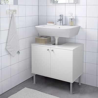 FULLEN Mobile base per lavabo con 2 ante, bianco, 60x55 cm