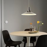 FYRTIOFYRA Lampada a sospensione, effetto cromato/bianco, 38 cm