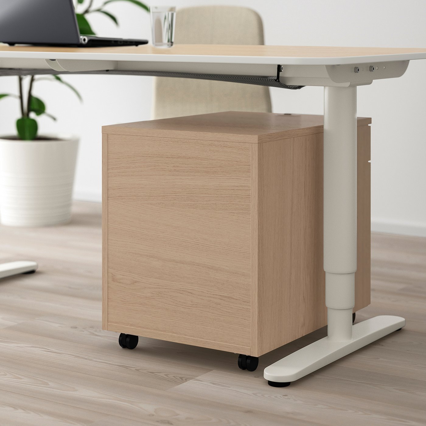 GALANT Cassettiera con schedario, impiallacciato rovere mord bianco, 45x55  cm - IKEA Svizzera