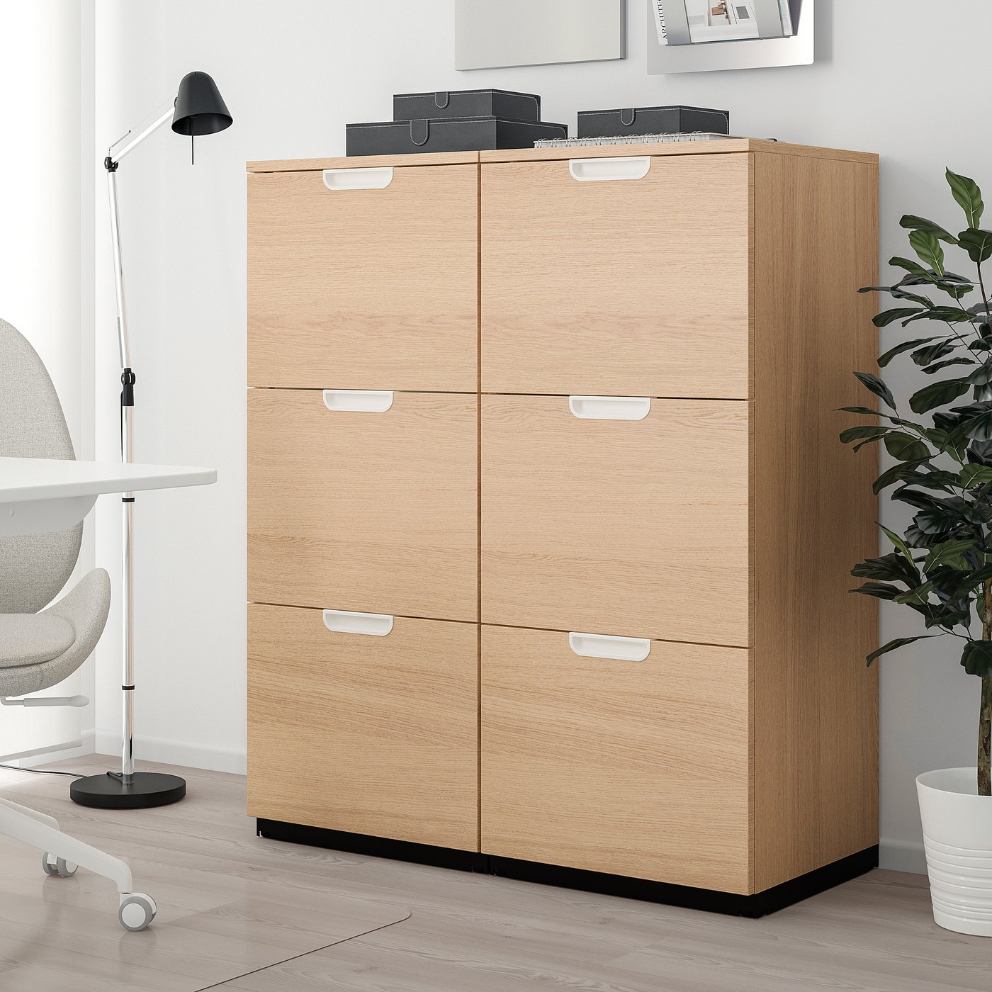 GALANT Combinazione con portadocumenti, impiallacciato rovere mord bianco,  102x120 cm - IKEA Svizzera