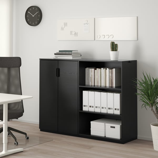 GALANT Combinazione di mobili, impiallacc frassino/mordente nero, 160x120 cm