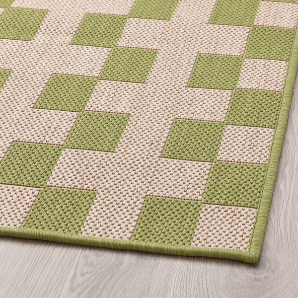 GÅNGSTIG Tappeto cucina, tessitura piatta verde/bianco sporco, 80x150 cm