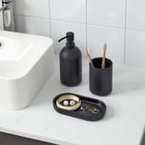 GANSJÖN Set per bagno, 3 pezzi, nero