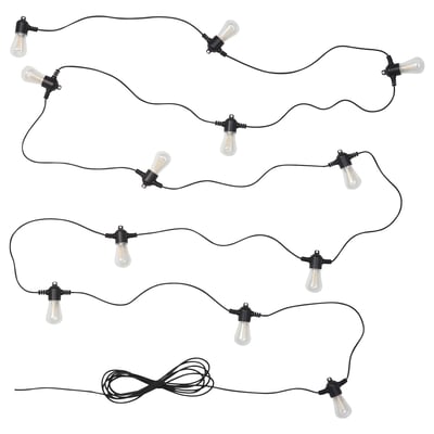 GARDJÄRN Illuminazione a LED 12 luci, nero/da esterno