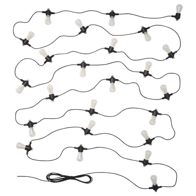 GARDJÄRN Illuminazione a LED 24 luci, nero/da esterno