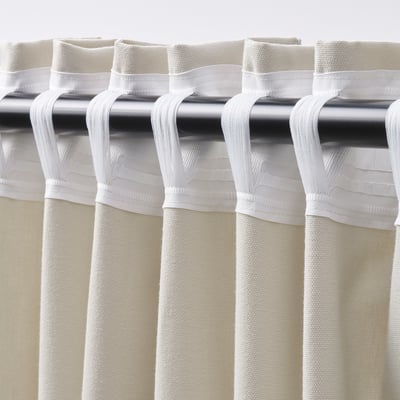 Ikea LILL Set 2 Tende In Voile 300x280 Cm - Bianche/Rosse, Trasparenti, Lavabili - 4