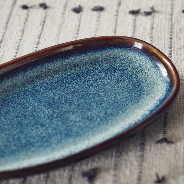 GLADELIG Piatto, blu, 12x7 cm