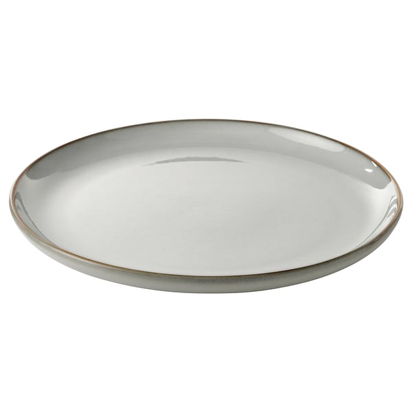GLADELIG Piatto, grigio, 25 cm