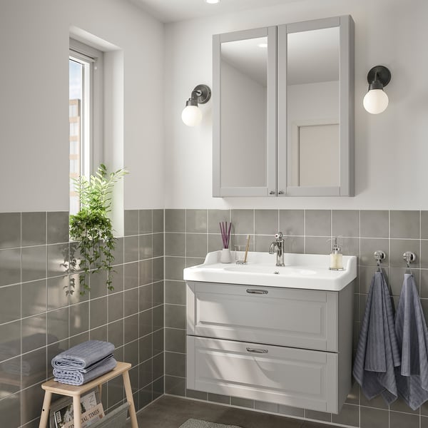 Ikea Mobili Arredo Bagno.Godmorgon Rattviken Set Arredo Bagno 4 Pezzi Kasjon Grigio Chiaro Miscel Hamnskar Ikea Svizzera