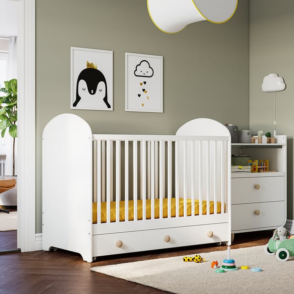 GONATT Lettino con cassetto, bianco, 70x140 cm